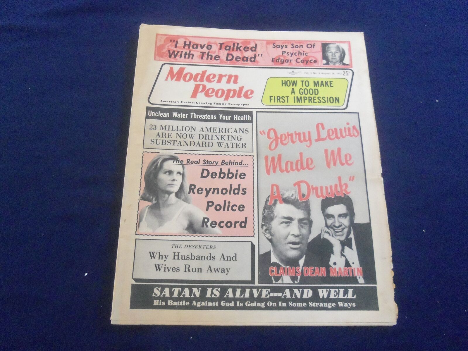 1973 AUGUST 26 MODERN PEOPLE NEWSPAPER - JERRY LEWIS MADE ME A DRUNK - NP 5682