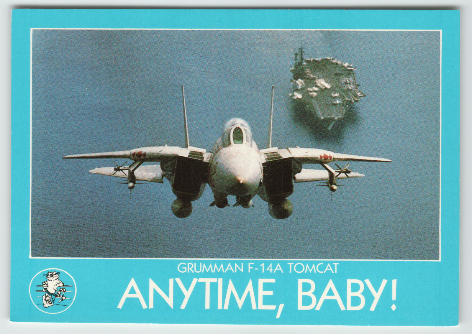 Continental Postcard F-14A Tomcat Over the USS America
