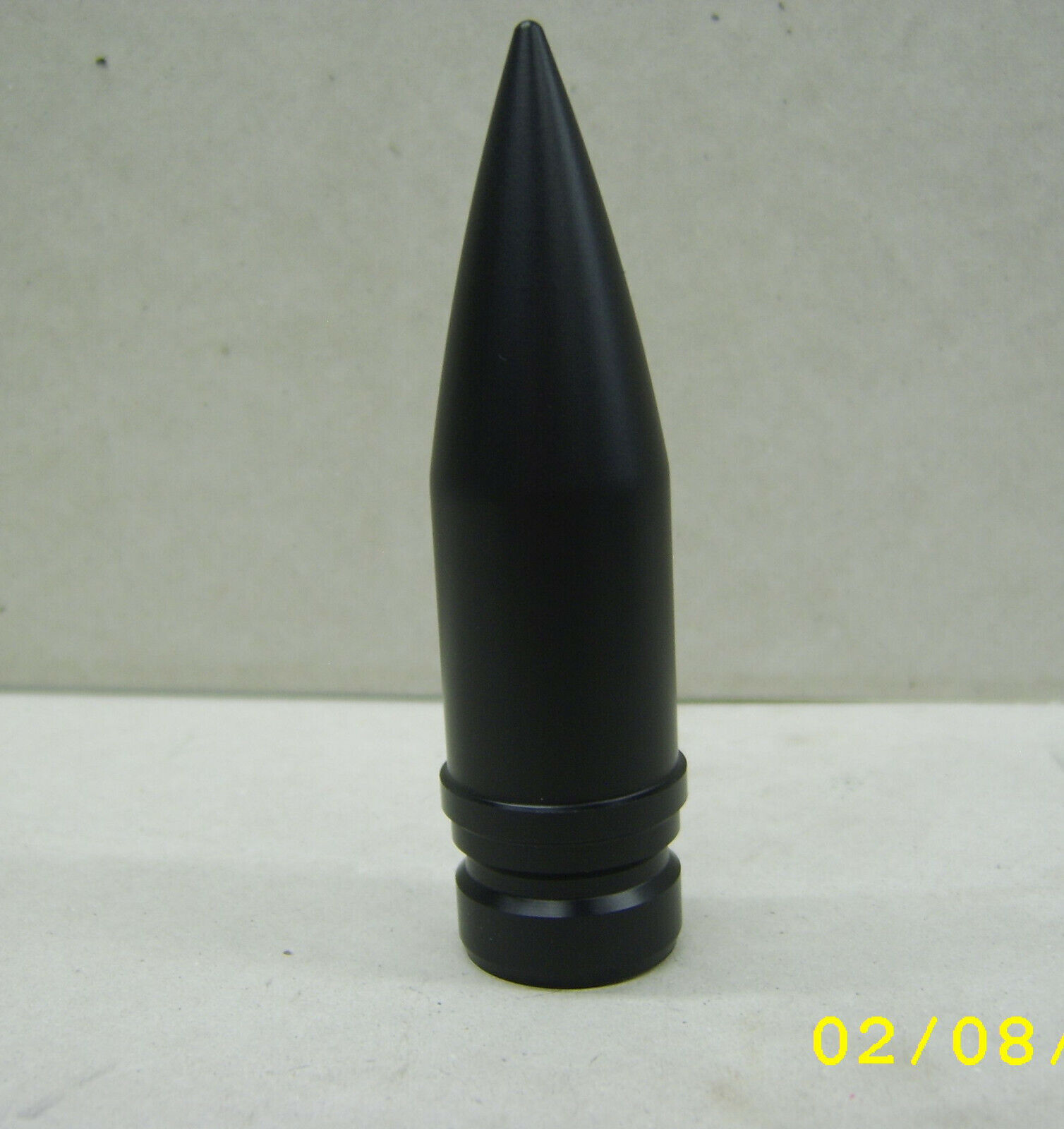 25mm Replica projectile, machined solid, Black Plastic, type 2 point