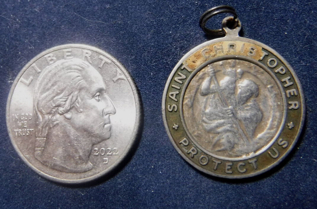 Vintage Saint Christopher Surf Medal