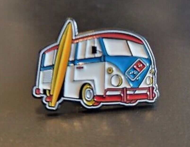 Domino\'s Pizza Enamel Hat Pin SUMMER TIME SURFING RV VOLKSWAGEN VW **NEW* **