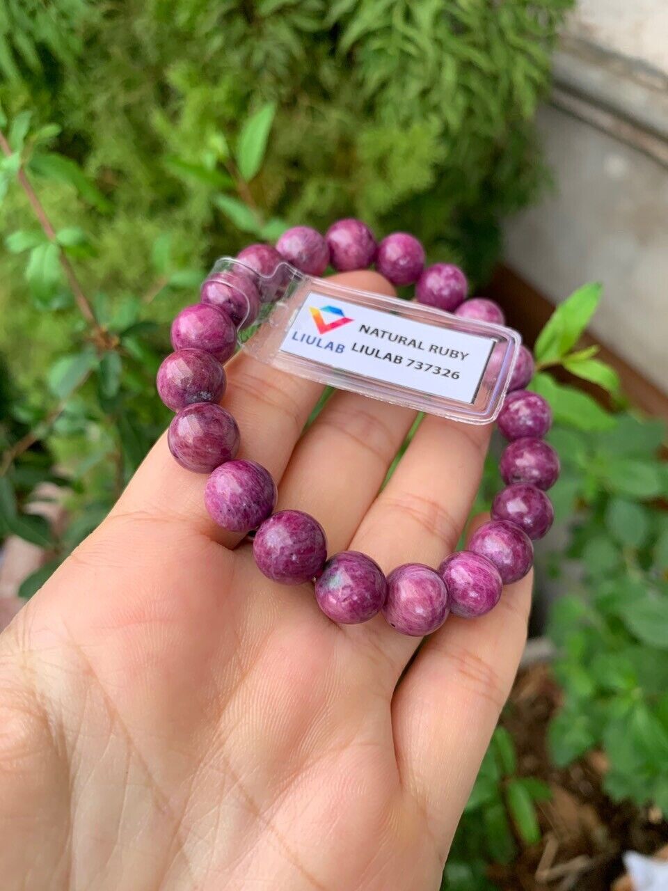 Natural Africa Ruby gemstone 10MM bead bracelet,Deep purple Red, Wrist 17CM
