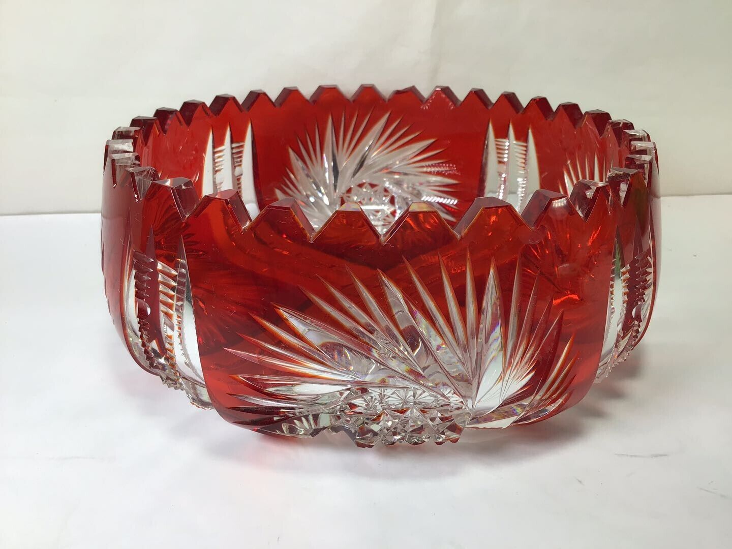OO65 Vintage Antique Circa Early Century Hand Cut Crystal Bowl Very Beautiful