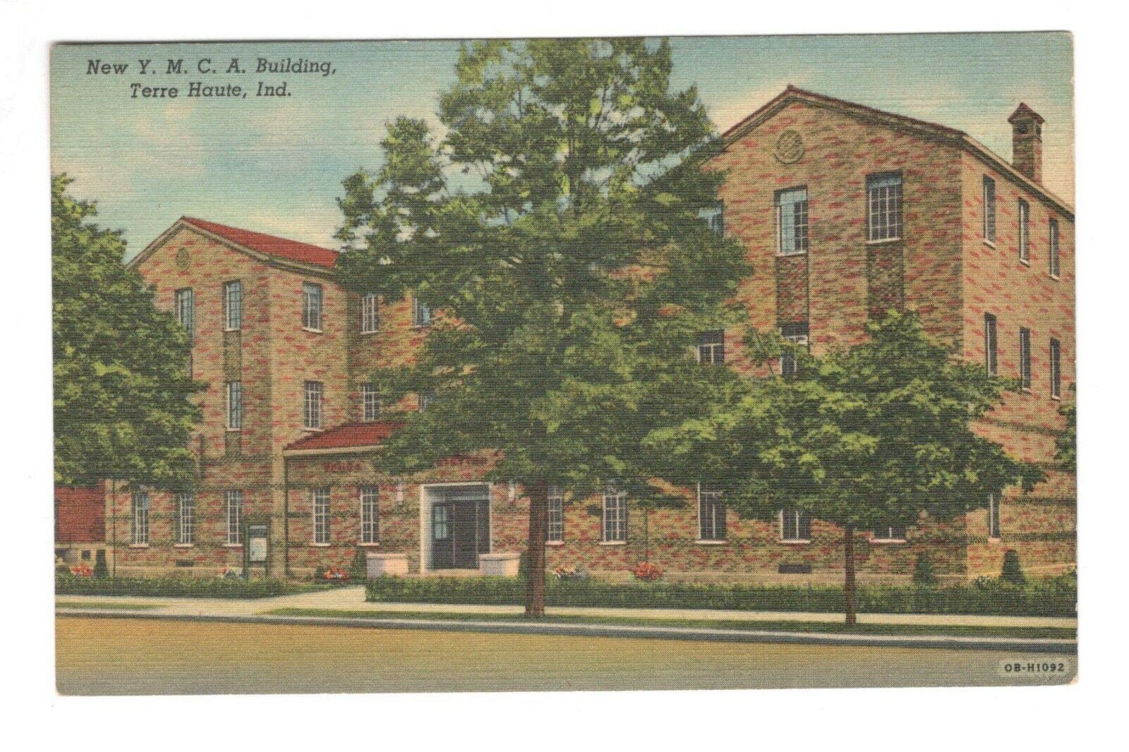 New T.M.C.A. Building Terre Haute Indiana Linen Vintage Postcard EB5
