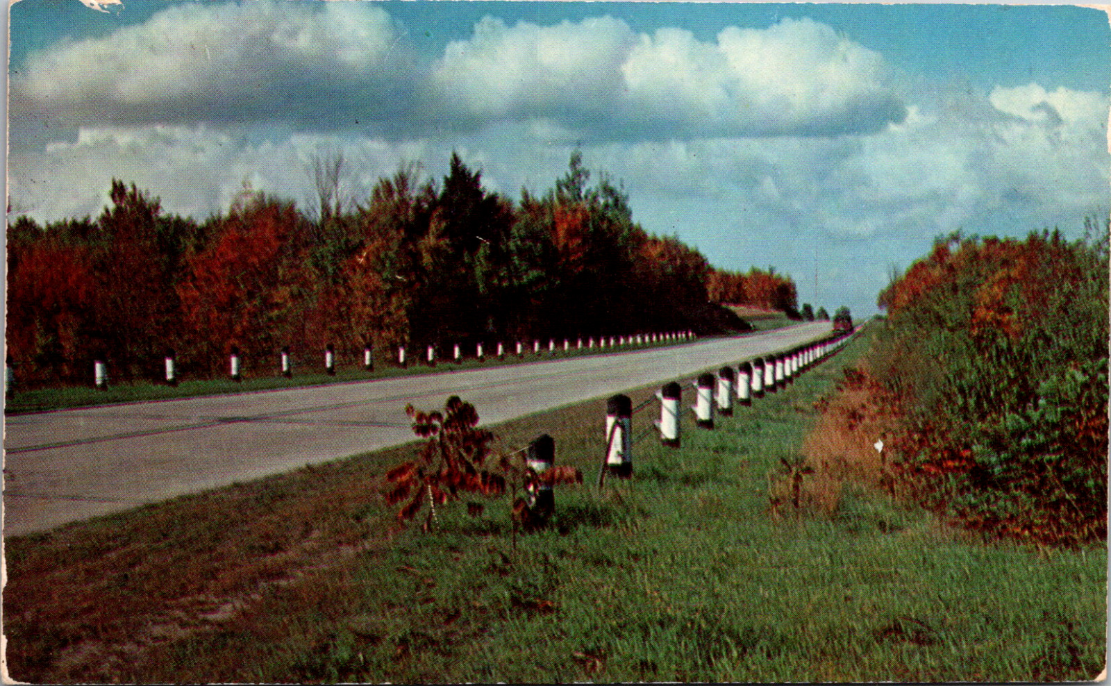 Vintage C. 1960\'s Lonely Country Road, Farnsworth Poem, Albia Iowa IA Postcard 