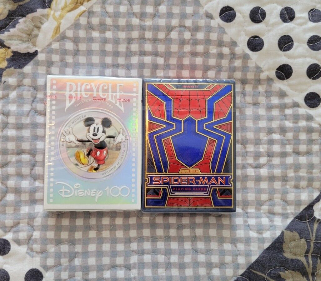 New Sealed Bicycle Disney 100 And Spiderman Playing Cards