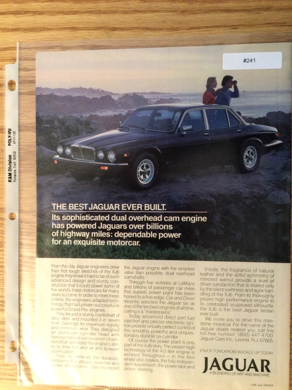 Jaguar#241 Advertisement 1985 Jaguar XJ6 Sedan