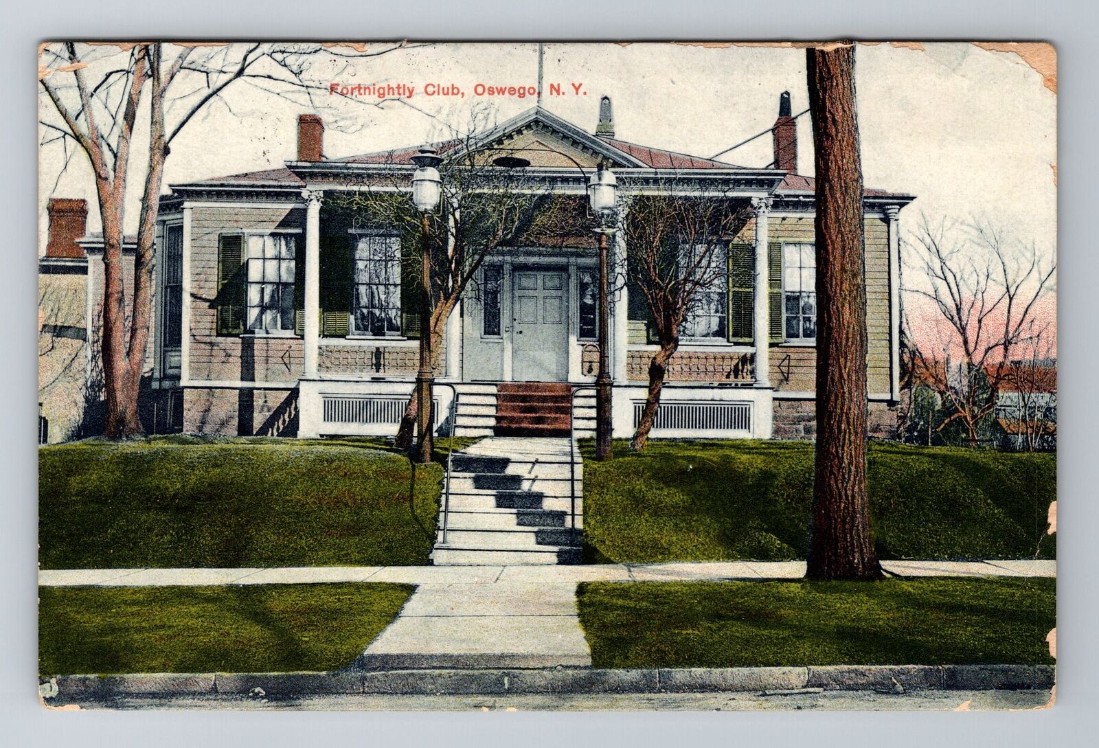 Oswego NY-New York, Fortnightly Club, Antique, Vintage Souvenir Postcard