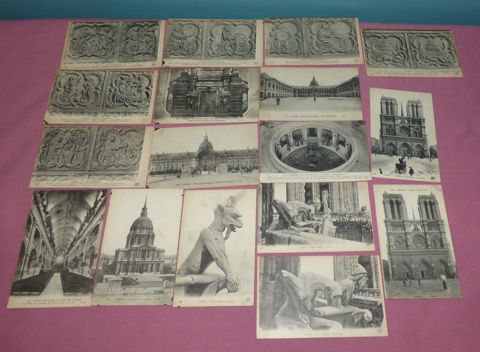 Vintage Early 1900s Postcards Golden Era Paris France Lot of 17, Notre Dame