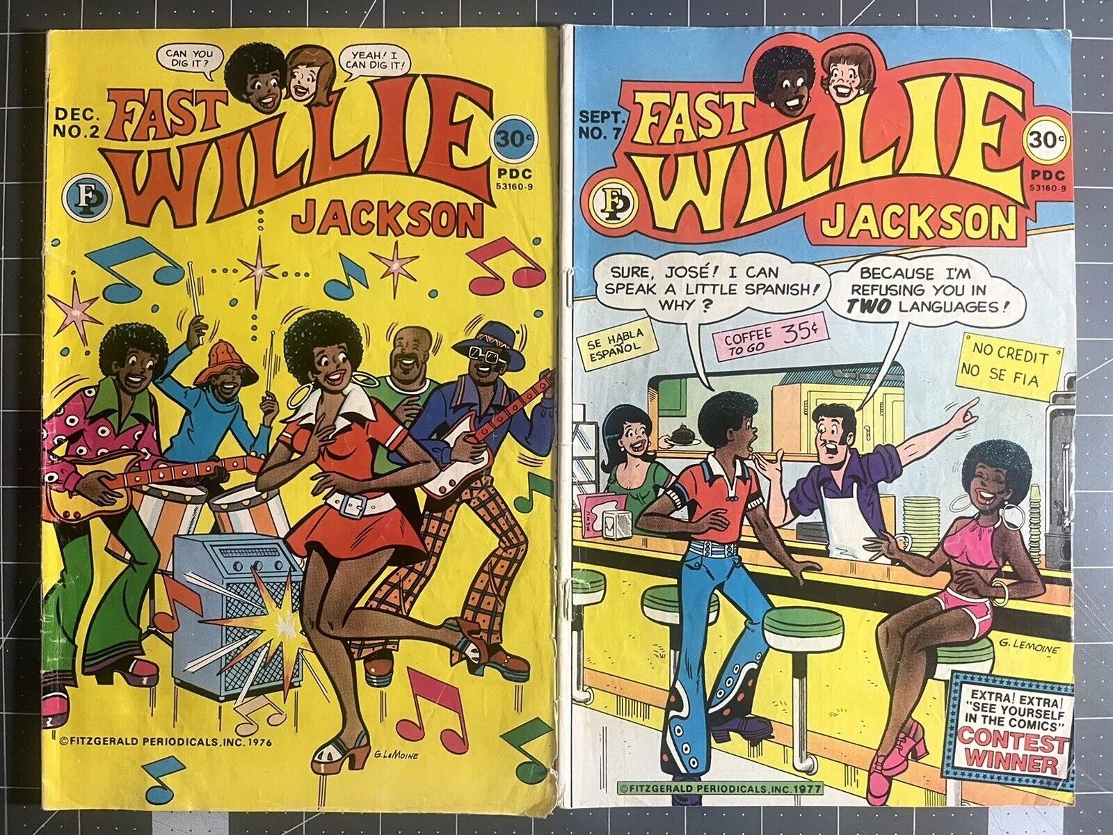 FAST WILLIE JACKSON #2 & #7 RARE HTF ARCHIE SPINOFF 1977 FITZGERALD PUBLISHING