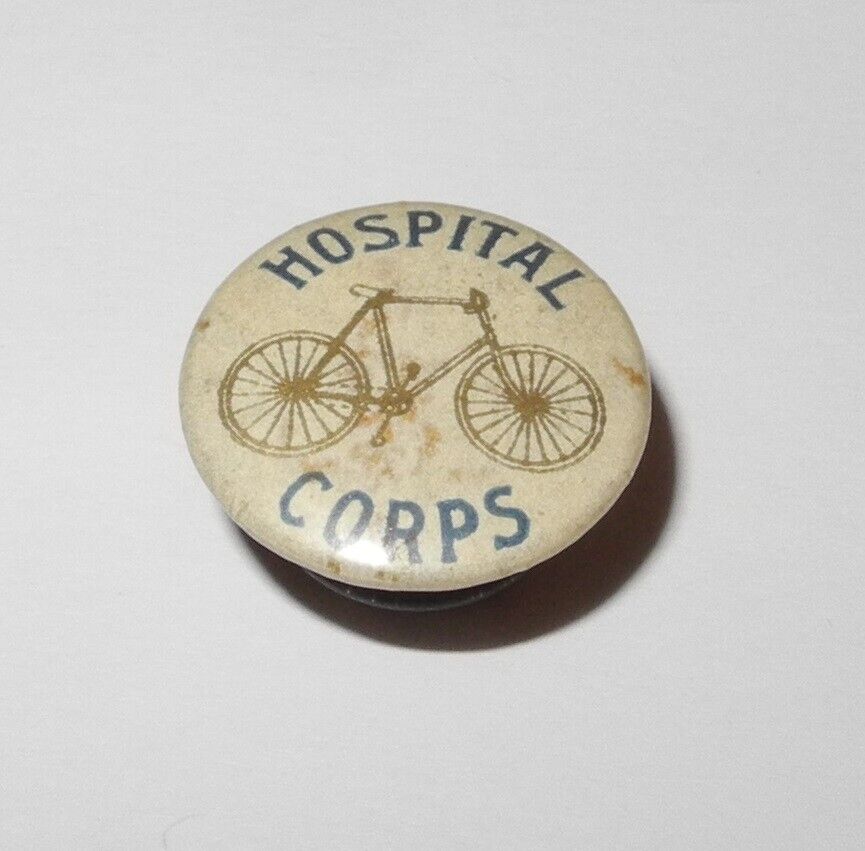 Vintage 1890's Hospital Corps Bicycle Cycle Advertising Lapel Stud Token Pin