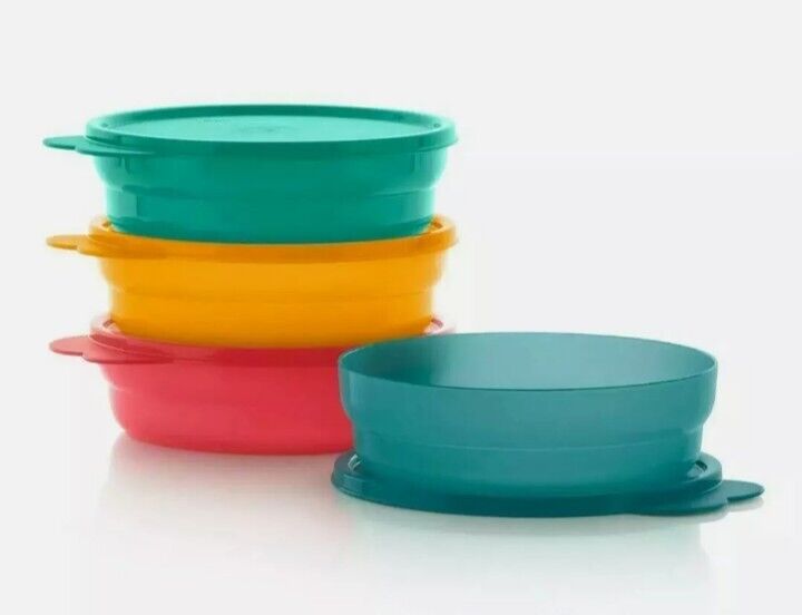 SUPER SALETupperware Impressions Cereal Bowls 4pc Air Liquid Tight Seal BPA FRE