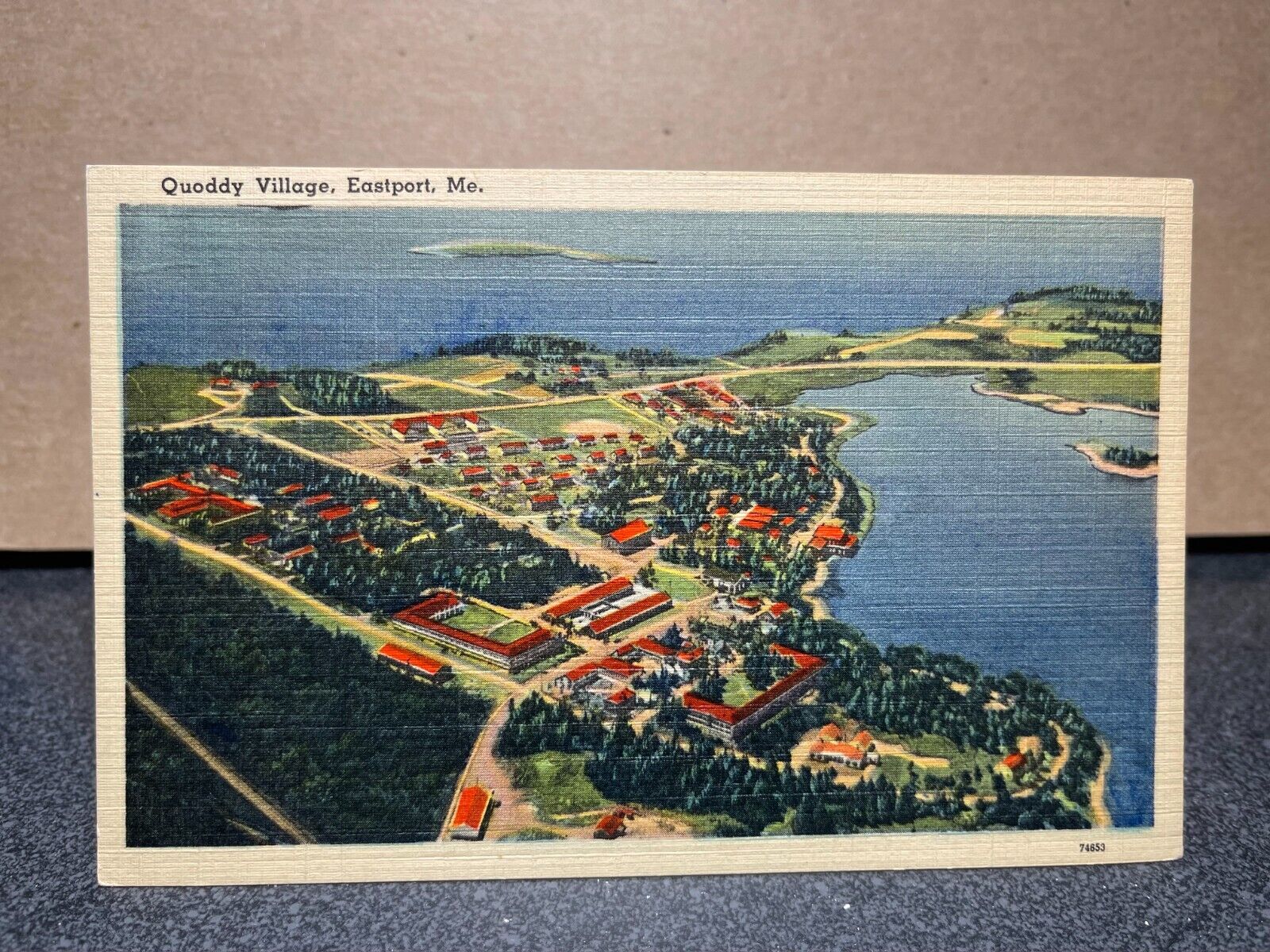 Quoddy Village Eastport ME, 1940s USA Collectible Unposted Linen Postcard