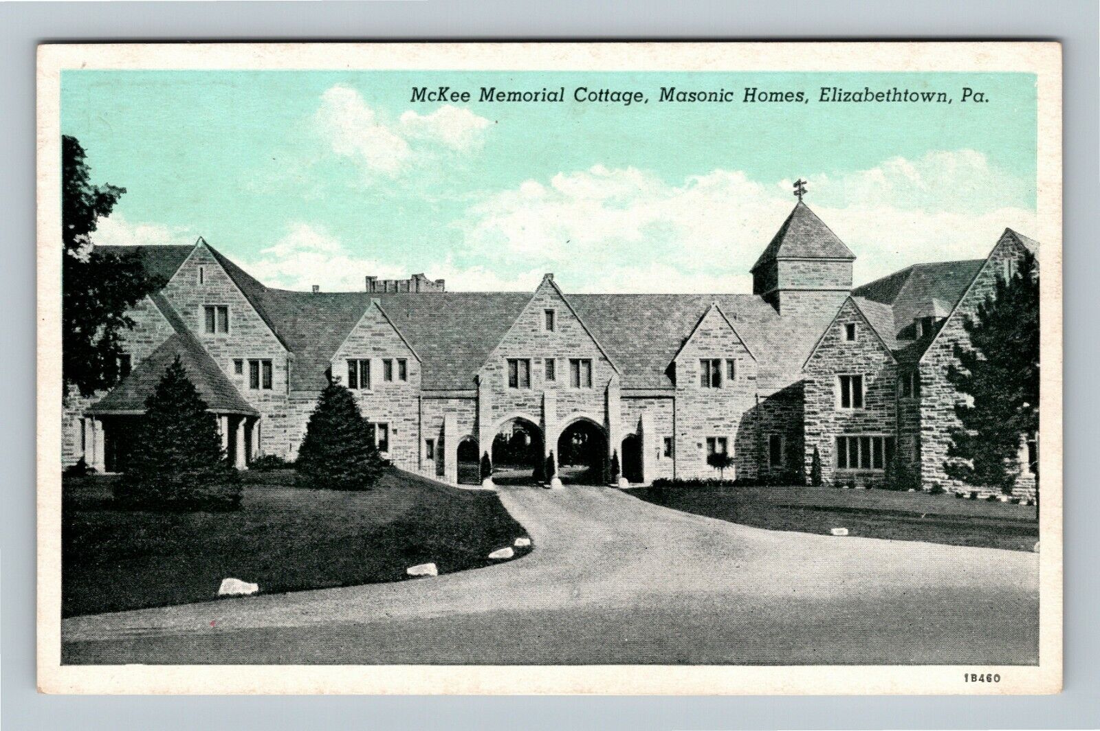 Elizabethtown PA McKee Memorial Cottage Masonic Pennsylvania Vintage Postcard