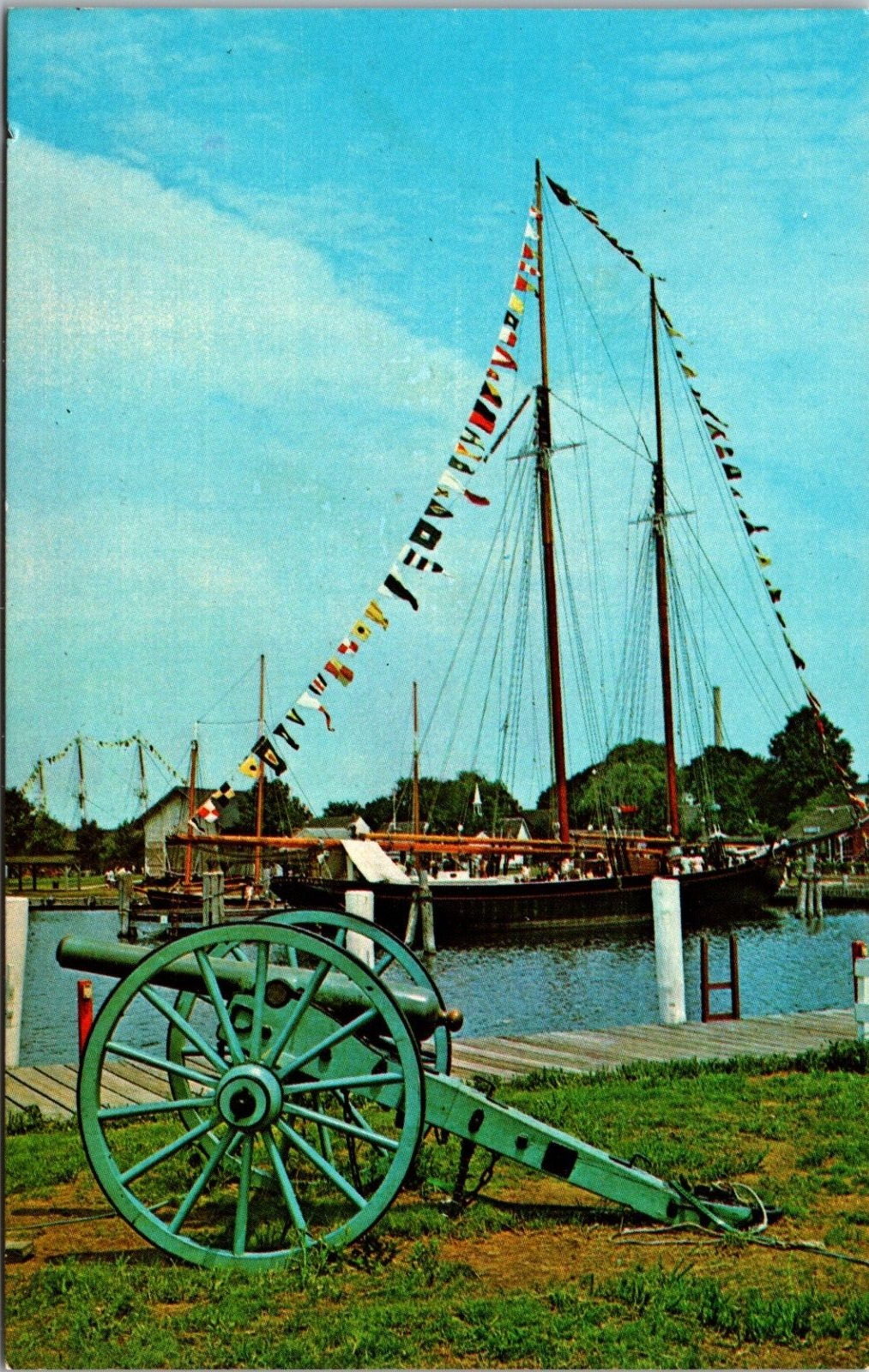 Vintage Postcard L.A. Dunton Fishing Schooner Mystic Seaport Connecticut CT