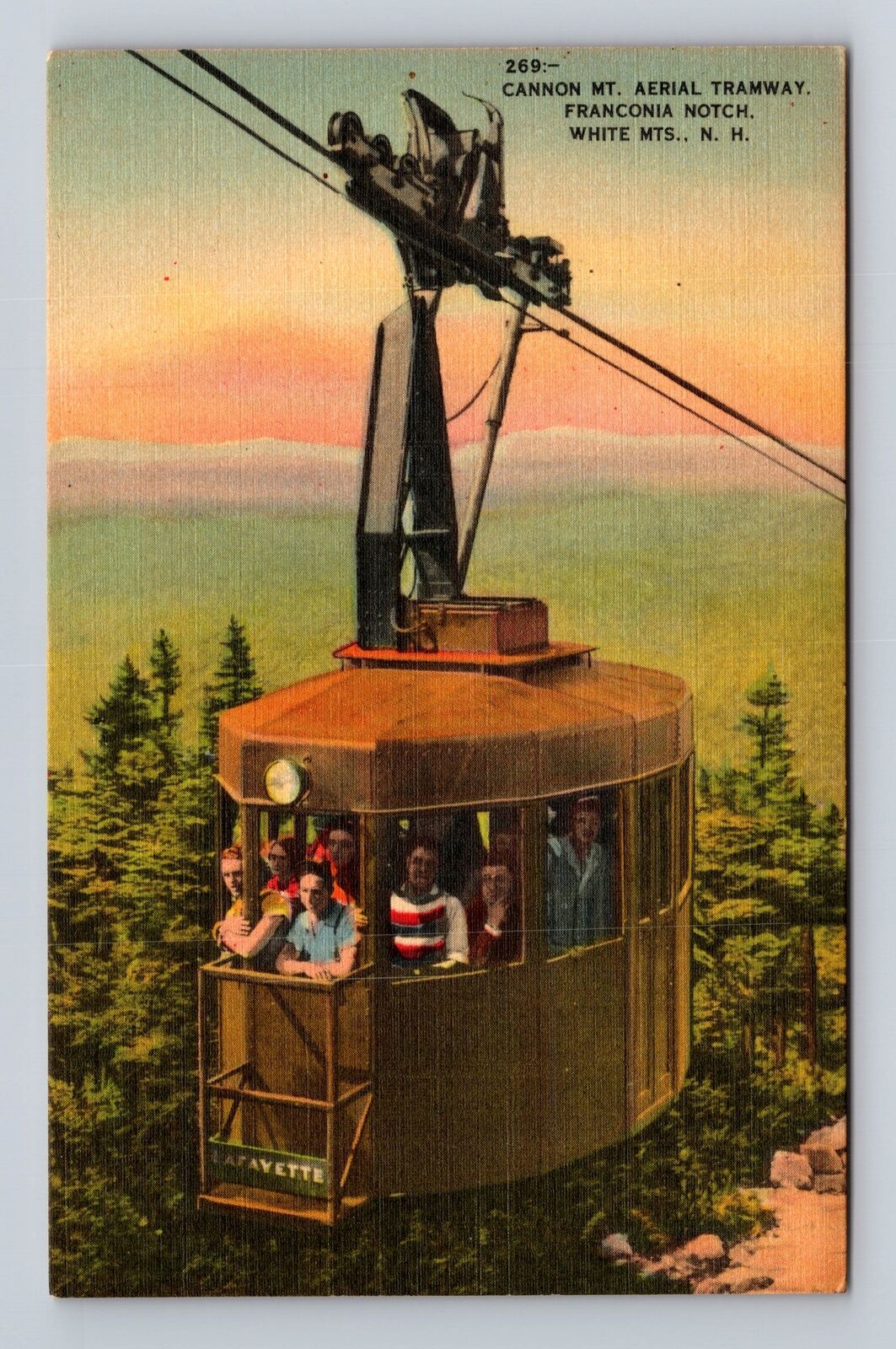 White Mountains NH-New Hampshire, Canon Mt Aerial Tramway Notch Vintage Postcard