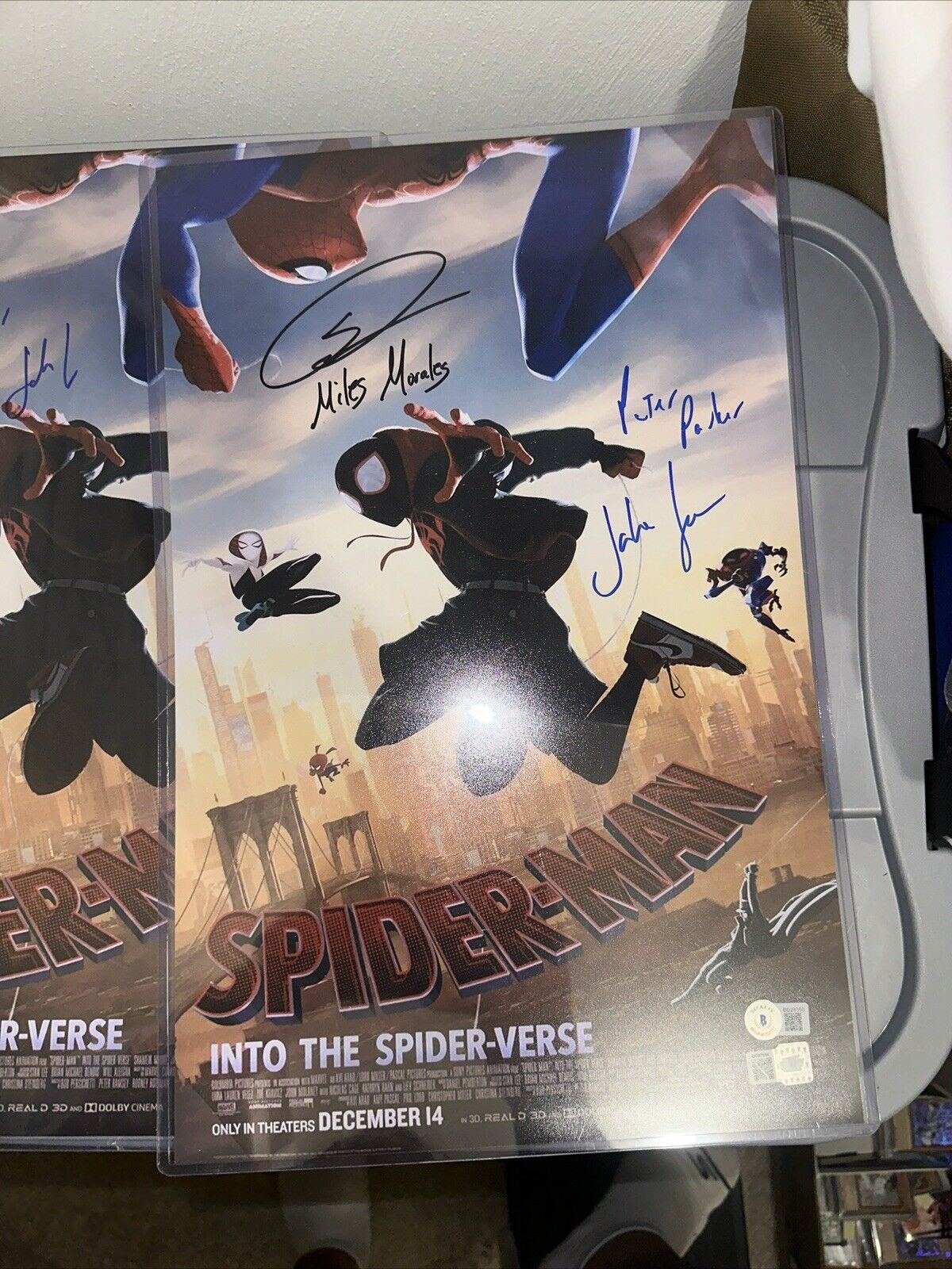Spider-Man Into The Spider Verse Poster Dual Sign By Jake J & Shameik Moore