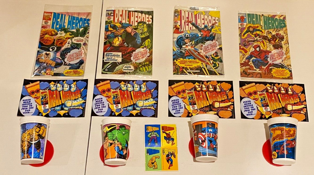 REAL HEROES 1994 Pizza Hut #1-4 \