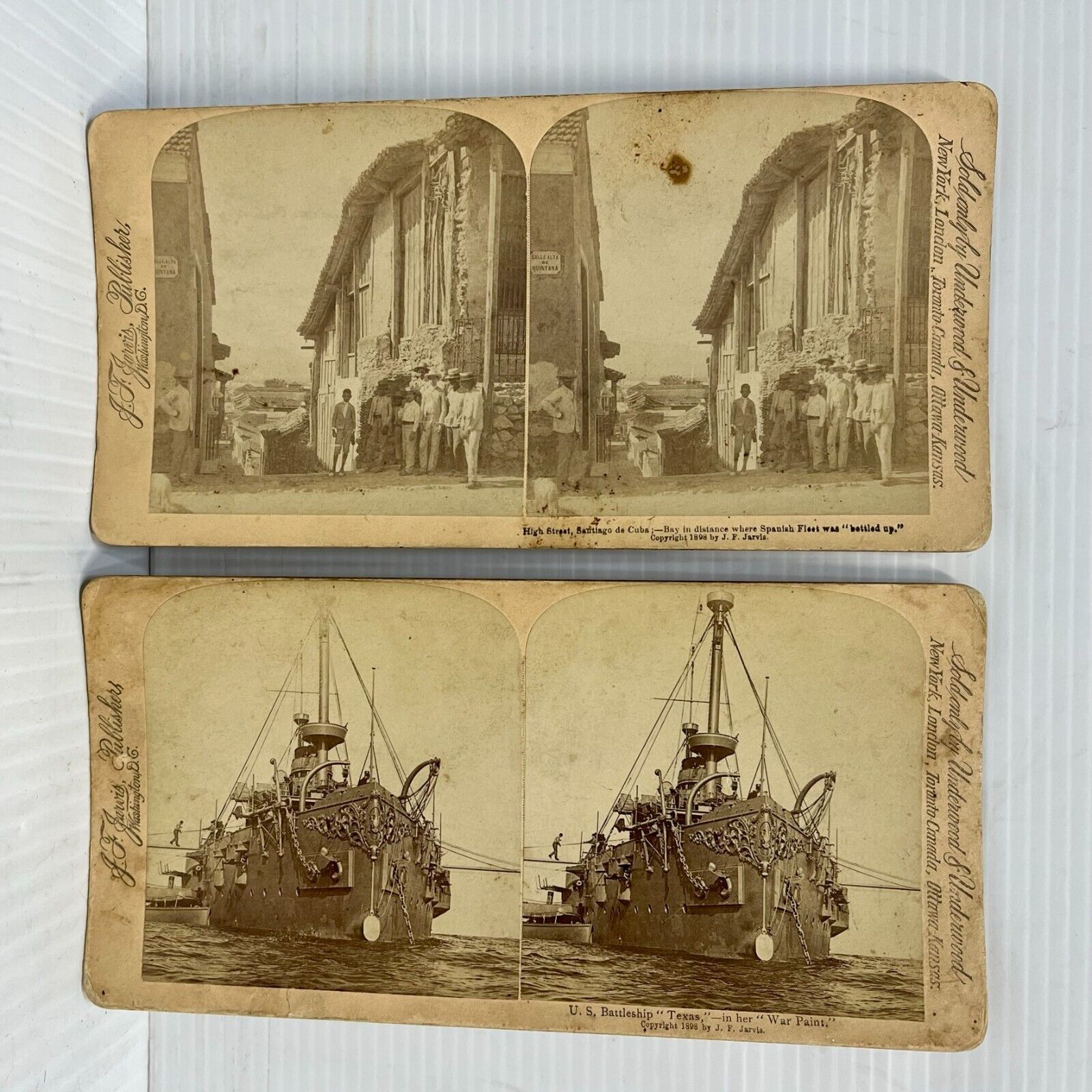 Stereoview Cards US Battleship 