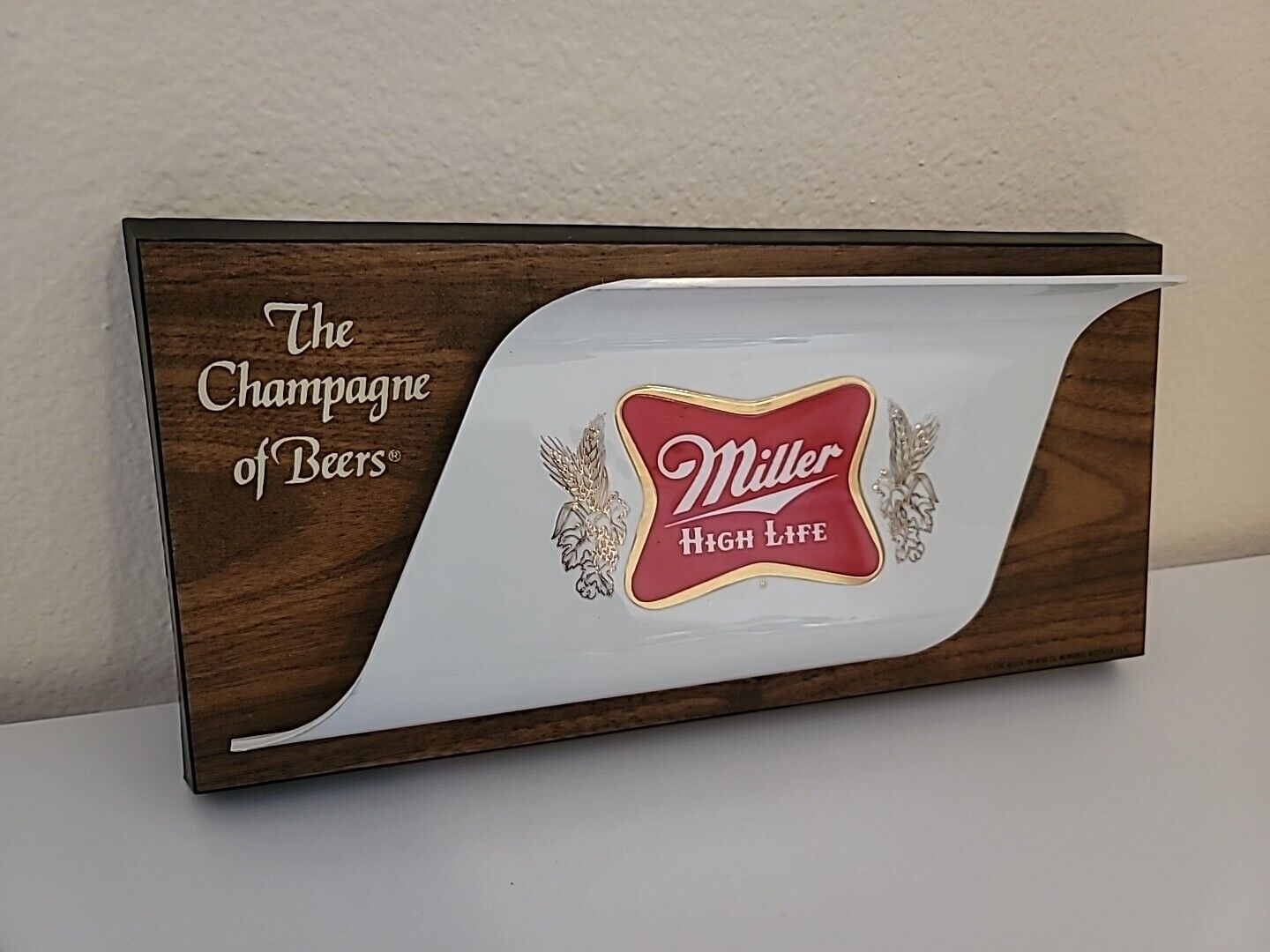 Vintage Miller High Life Beer “The Champagne of Beers”  Plastic Hanging Sign