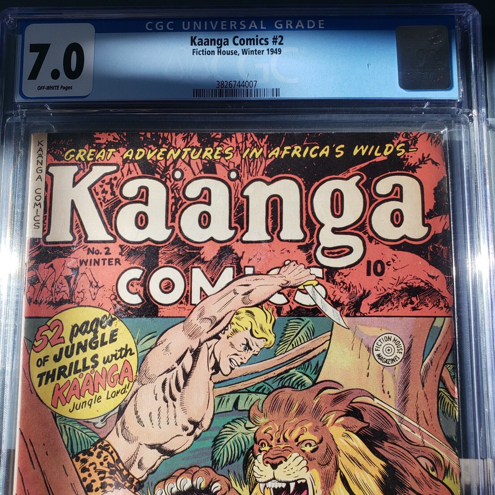 Kaanga Comics #2  1949 GGA Cover  CGC 7.0 High Grade Nice Color Jungle Comics 