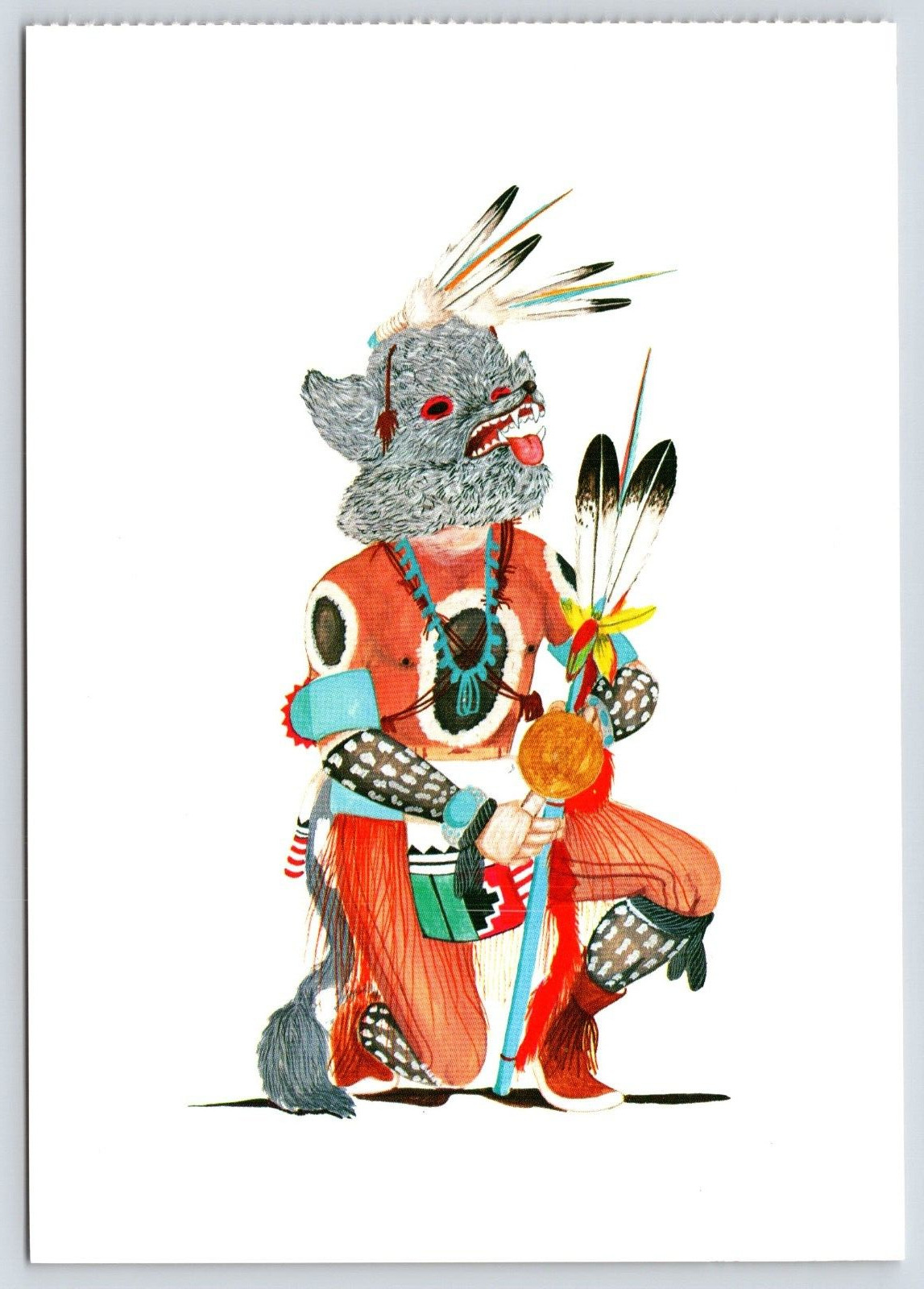 Kweo Kachina Painting Art Native American Vintage Postcard Continental