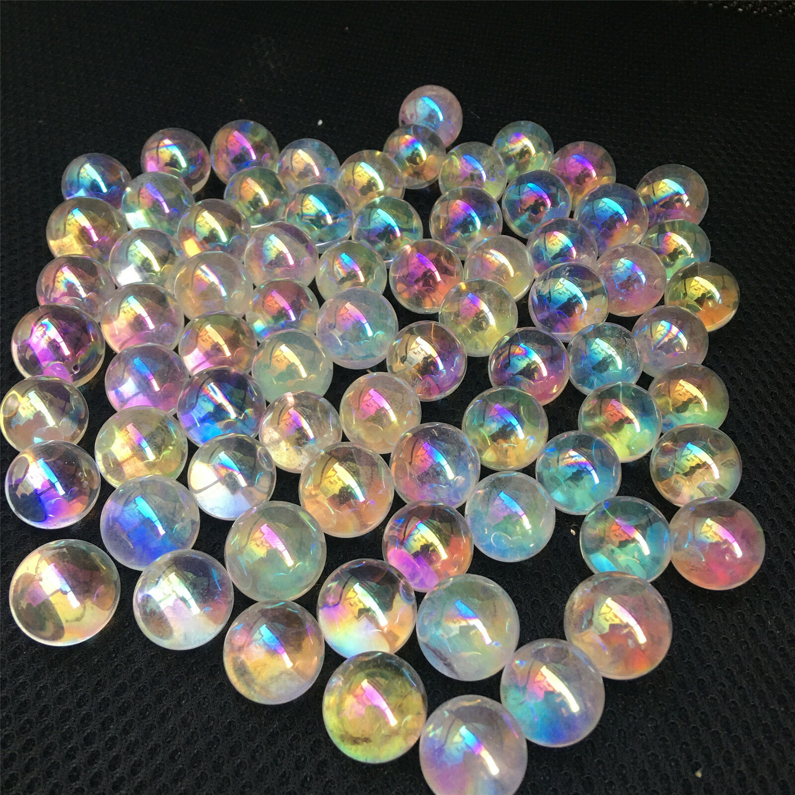 white Rainbow aura sphere titanium quartz crystal ball healing 100pcs.
