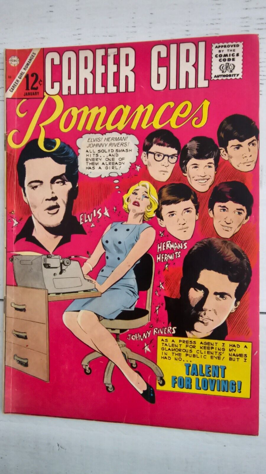 Career Girl Romances #32-1966-ELVIS-JOHNNY RIVERS-HERMAN\'S HERMITS FINE 5.5 to 6