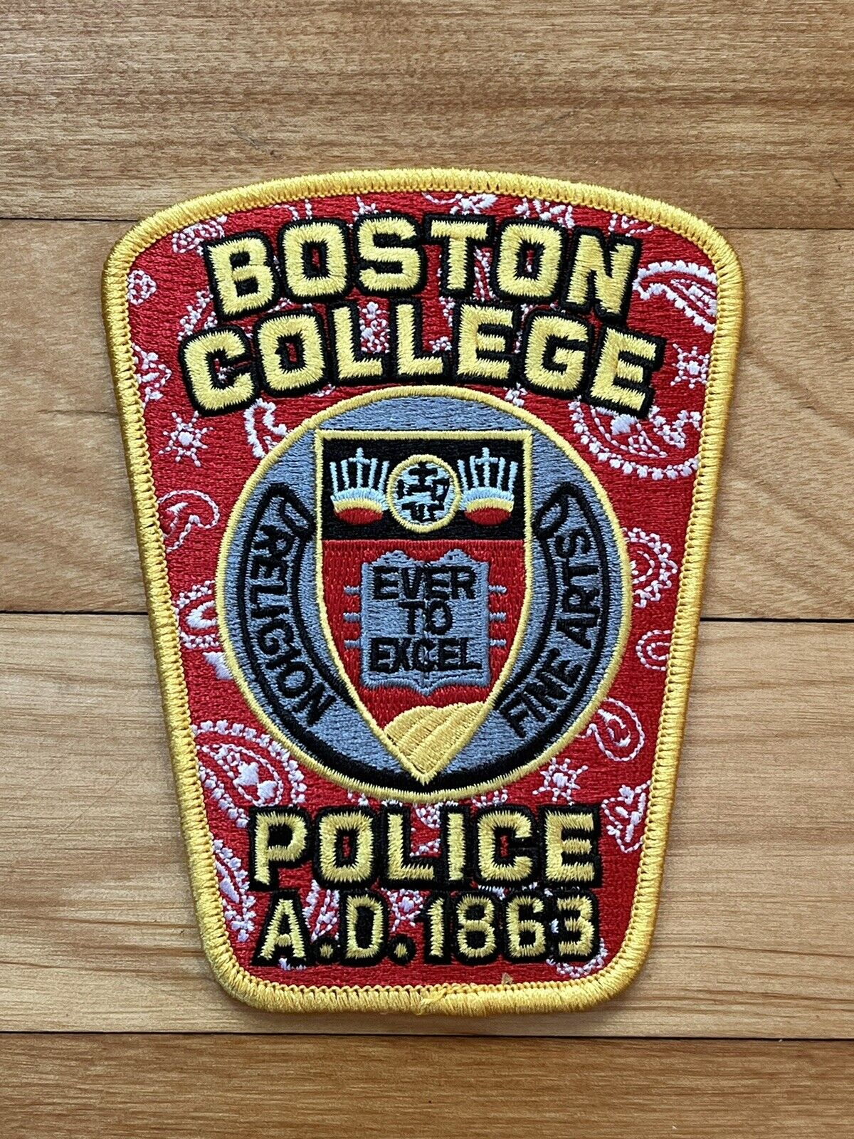 Boston College Police Red Bandana Patch BOSTON, MA Welles Crowther