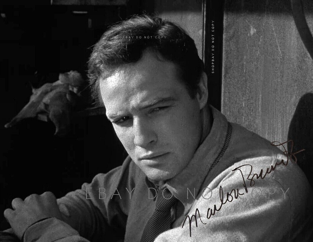 MARLON BRANDO SIGNED Scene from 1954 Film On The Waterfront One of a Kind PHOTO