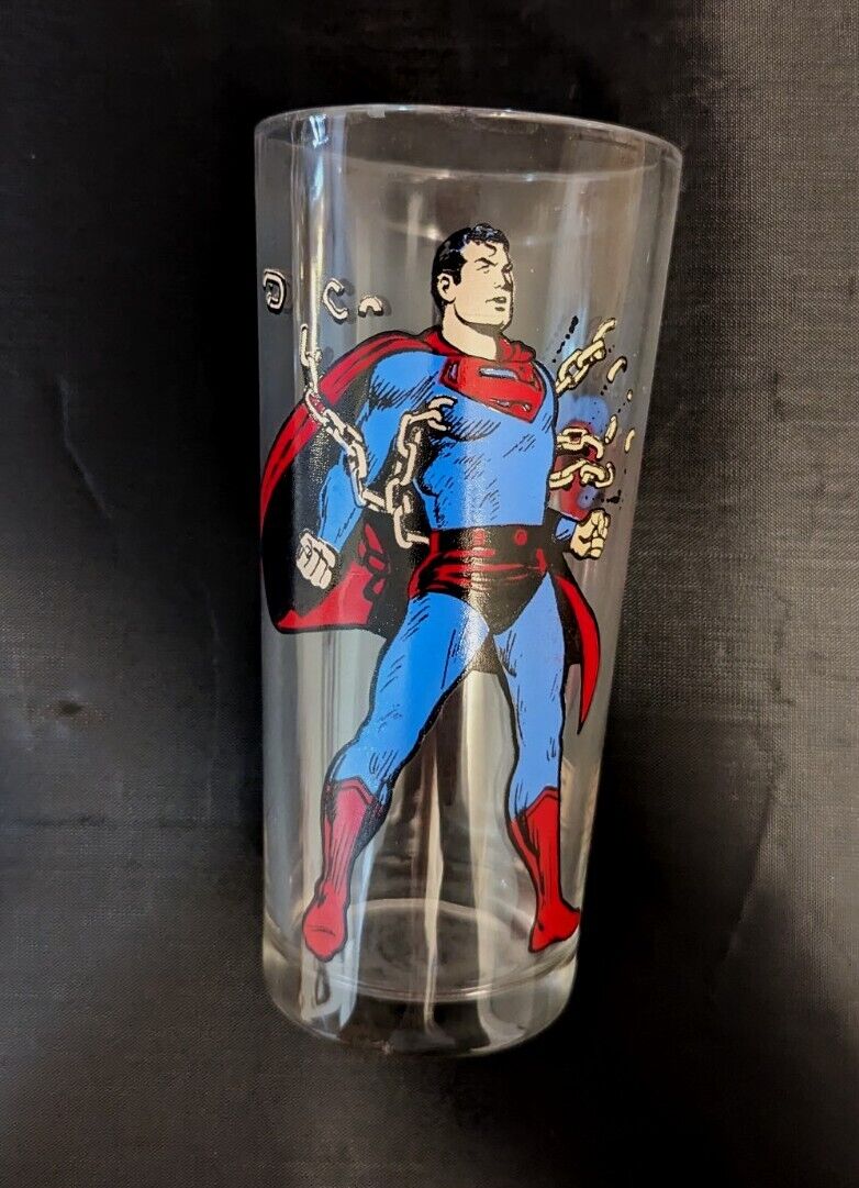 SUPERMAN 1975 DC Comics Vintage Collectible PEPSI Drinking Glass Series 6\