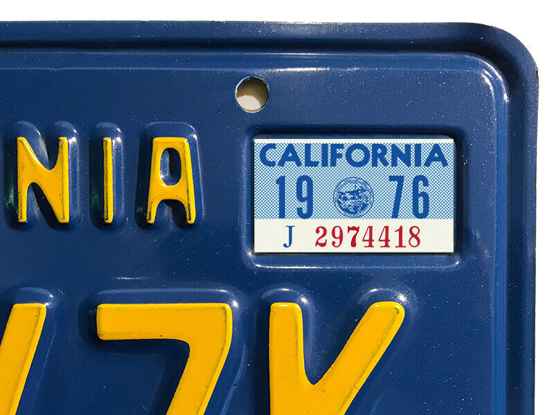1976 California License Plate Registration Sticker, YOM, CA DMV