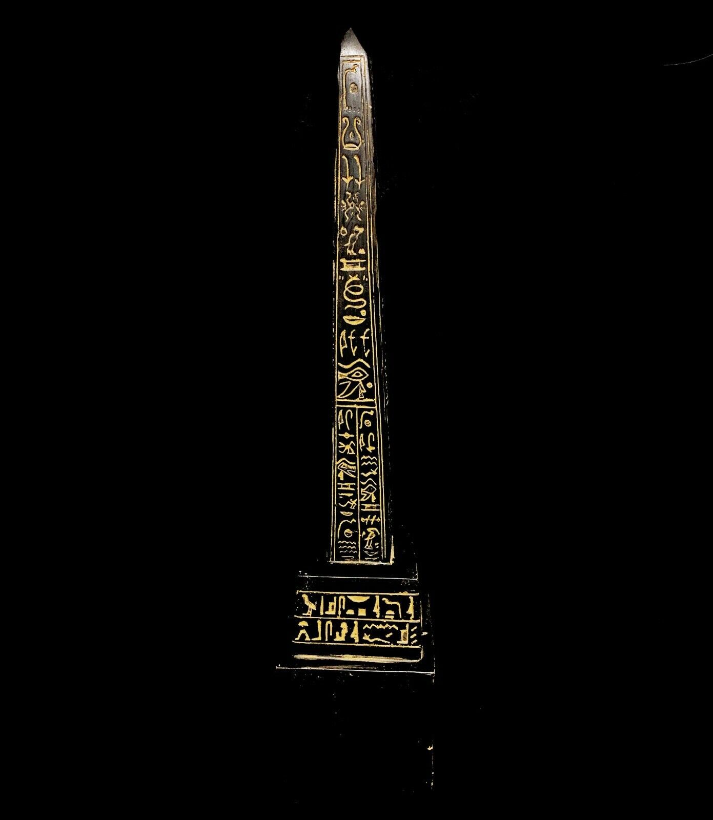 Large Heavy Egyptian Hand made Obelisk with Handmade Egyptian Inscriptions