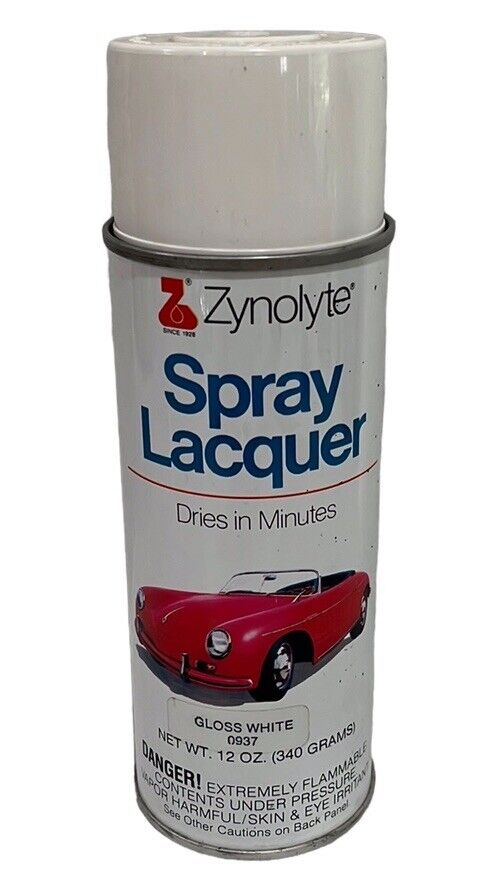 Vintage Zynolyte Spray Lacquer~Gloss White~Red Porsche~Garage Display~Movie Prop