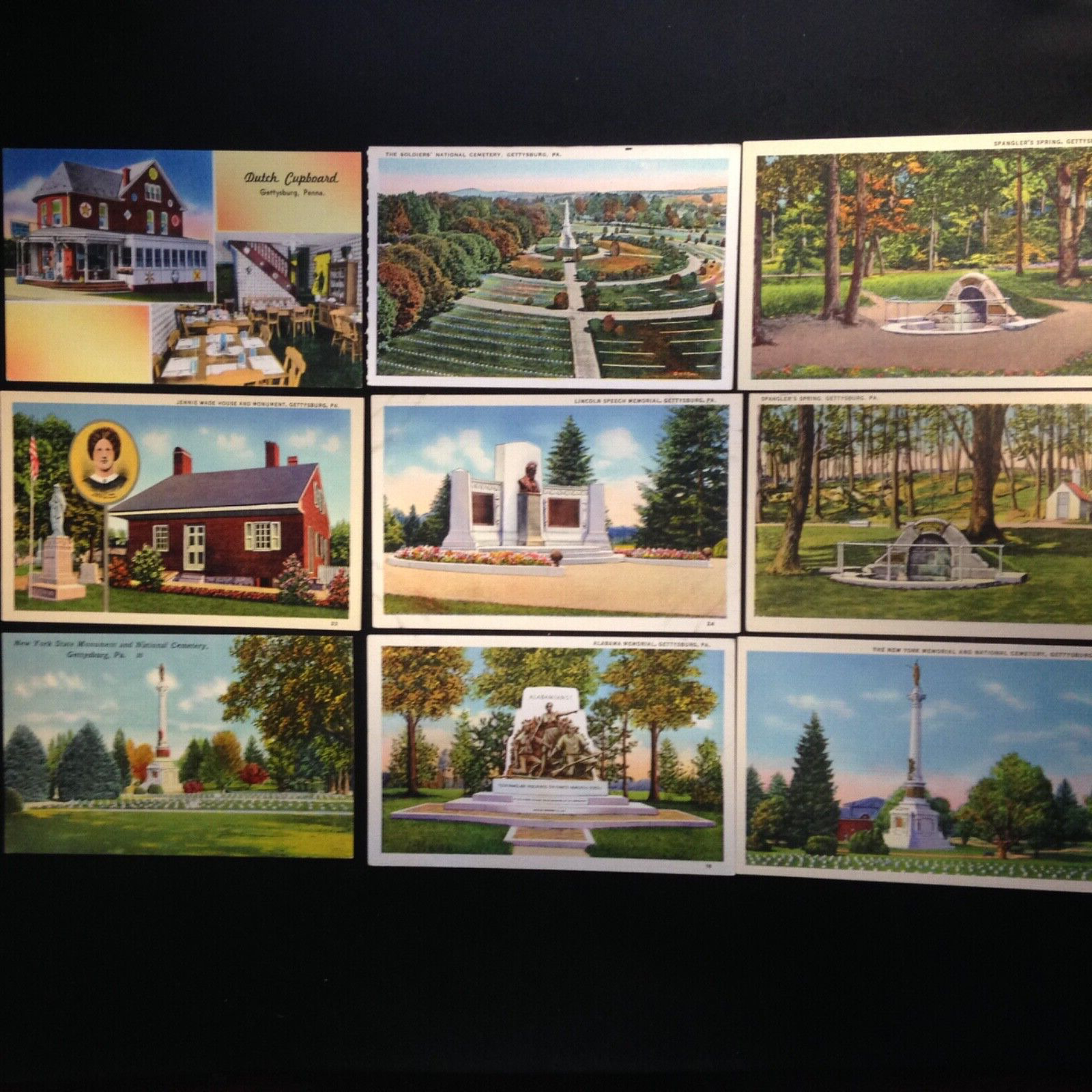 30+ Postcard lot, Gettysburg, Pennsylvania. Set 3. Nice