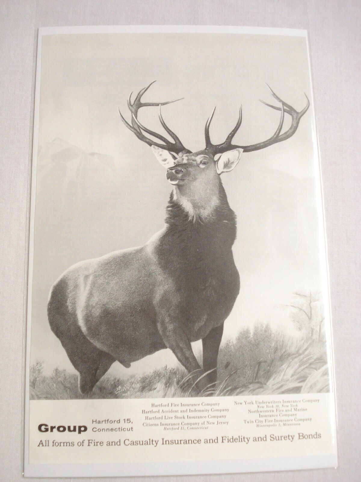 1957 Ad Hartford Insurance Group, Hartford, Ct Featuring The Hartford Elk 