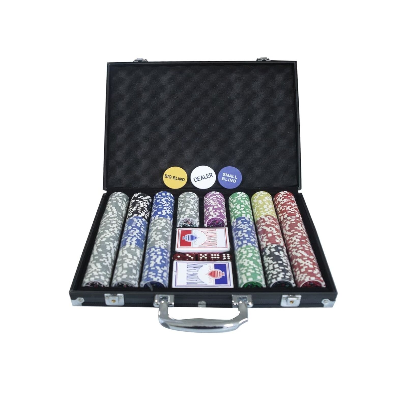 THUNDERBAY 500 Clay Composite Poker Chips Set with Aluminum Case, Two Decks o...