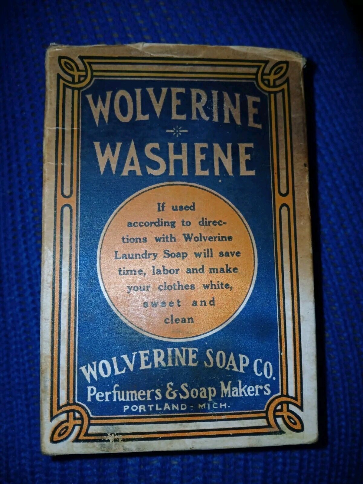 Wolverine Vintage Laundry Soap, Wolverine Soap Co. Portland Mich. Nos Circa 1900