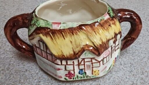 Lingard Webster England Majolica Ann Hathaways Cottage Ware Sugar Dish Bowl Anne