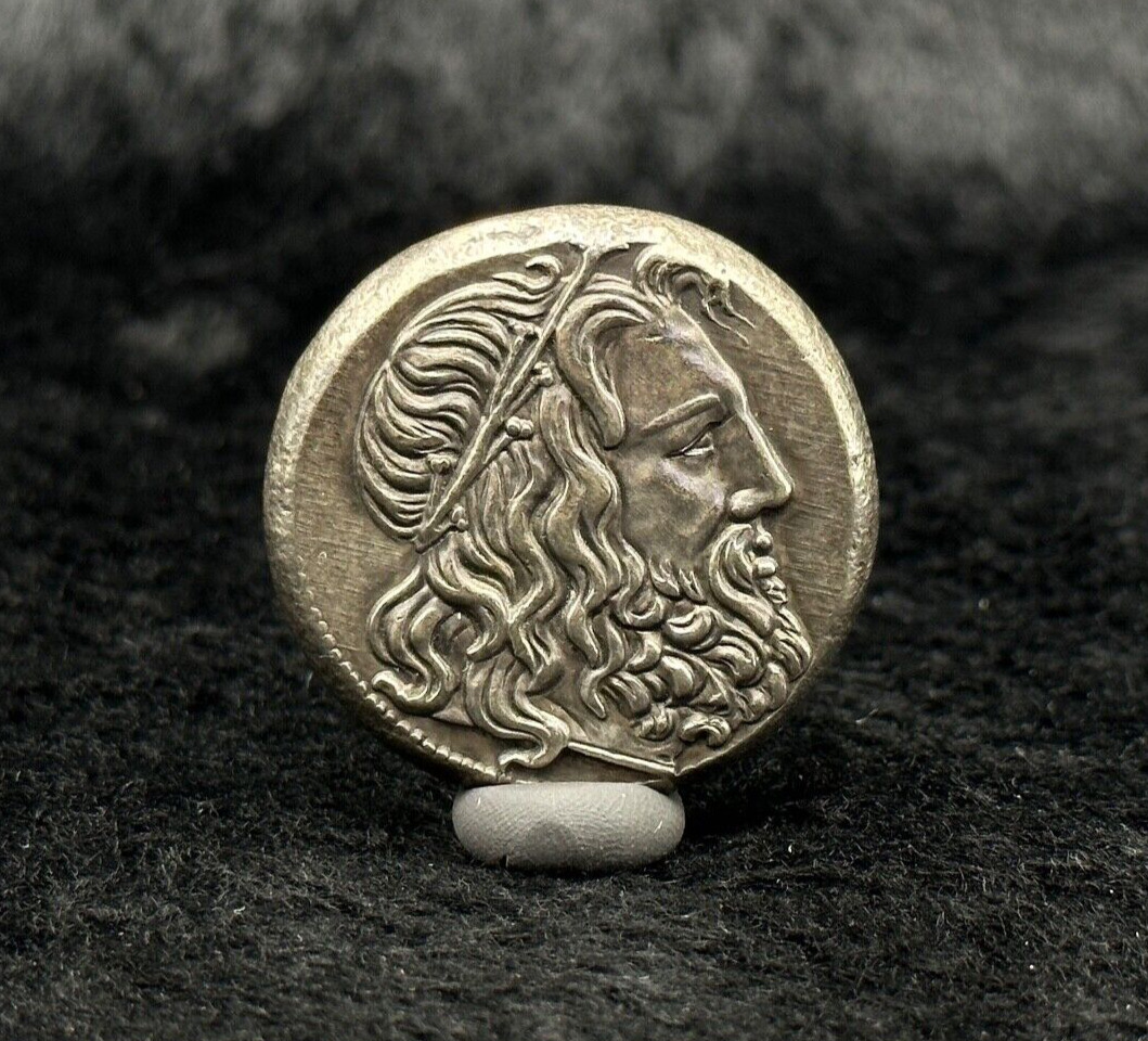 Beautiful Ancient Greek Empire Silver Plated Unique Big Coin Circa 3rd Century