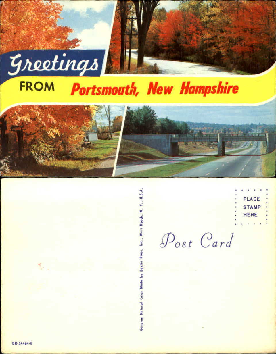 Greetings from Portsmouth New Hampshire NH multi view postcard 1970s