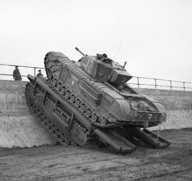 WWII Photo British Churchill Tank Special Purpose World War Two WW2 B&W / 3090