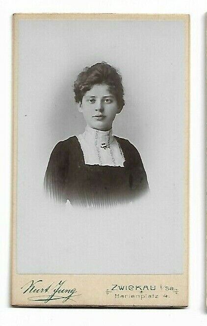 Vintage CDV- Unidentified Woman, Photo by Kurt ?ung, Zwickau (3366)