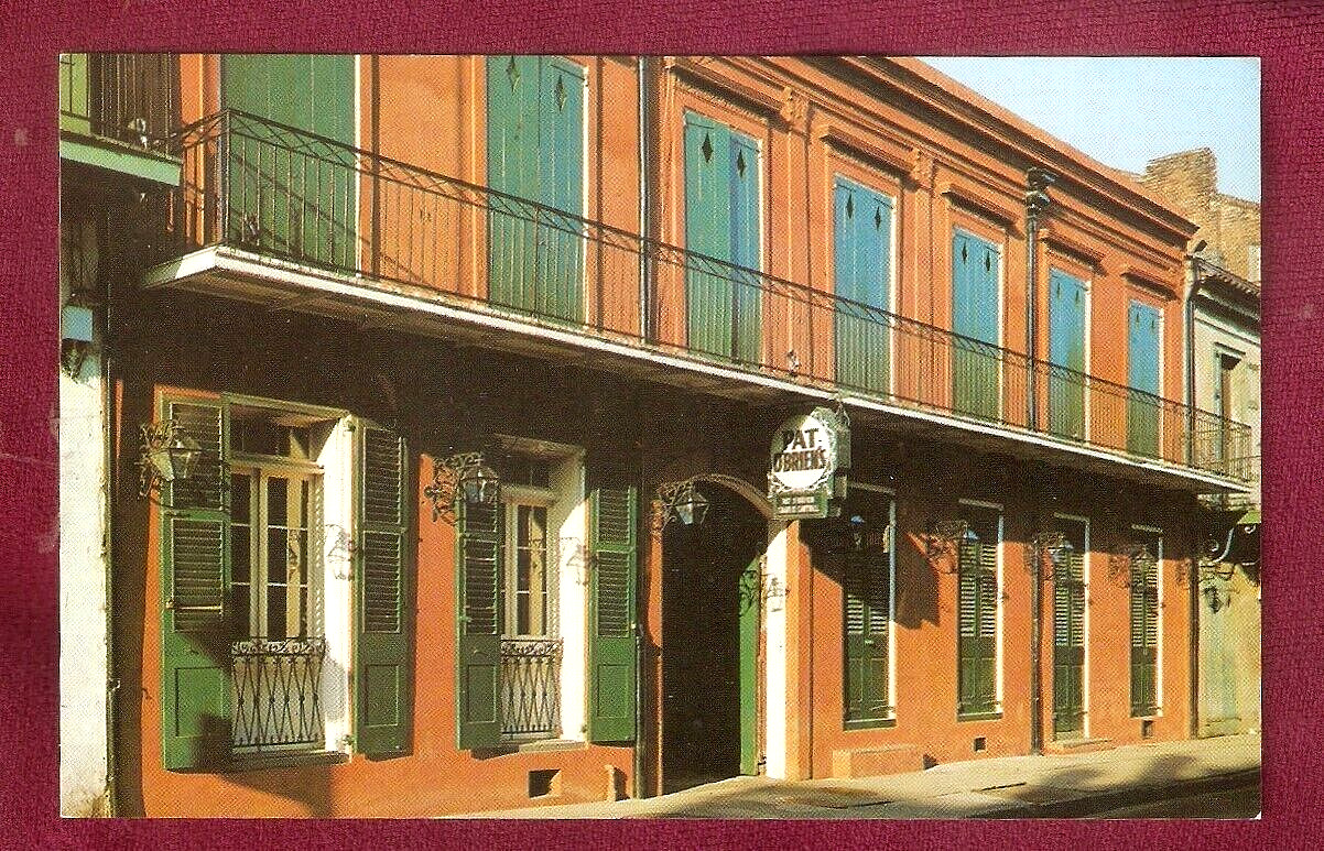 Pat O\'Briens Chrome Postcard St Peter Street New Orleans La