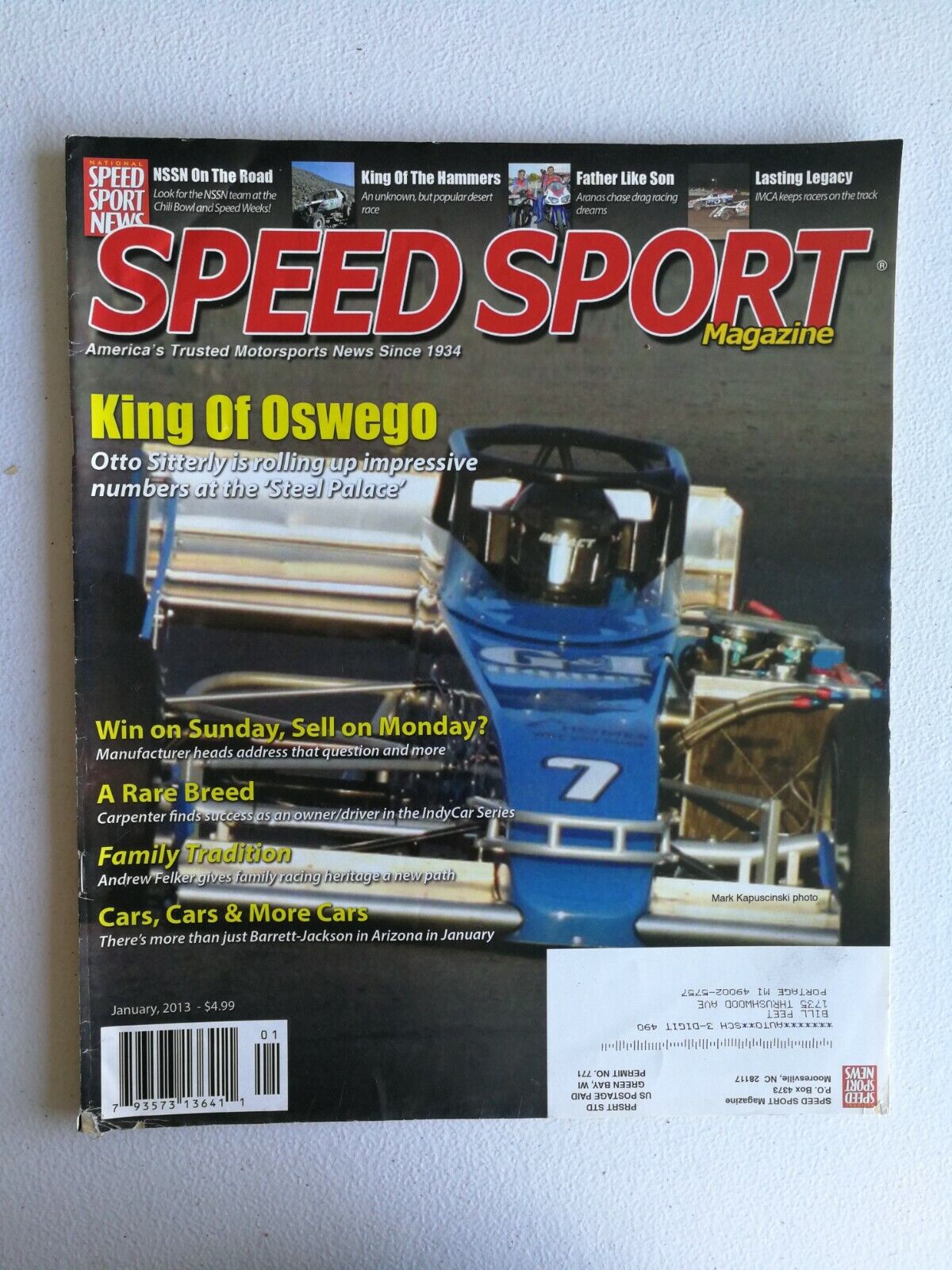 Speed Sport Magazine January 2013 - Dirt Midgets - Otto Sitterly