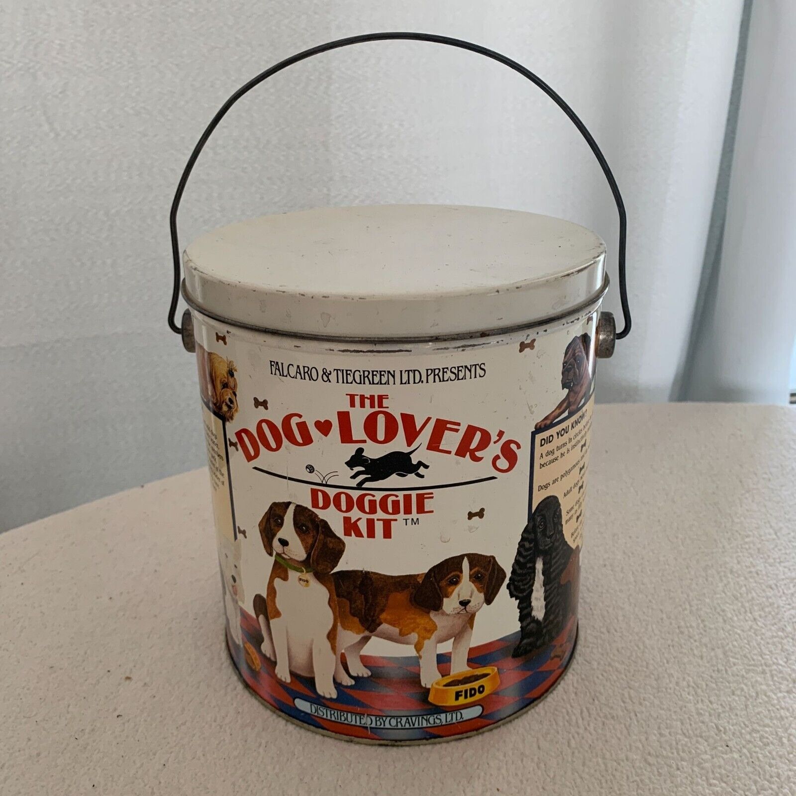 Flacaro & Tiegreen Ltd. The Dog Lover’s Doggie Kit Vintage 1985 Metal Can