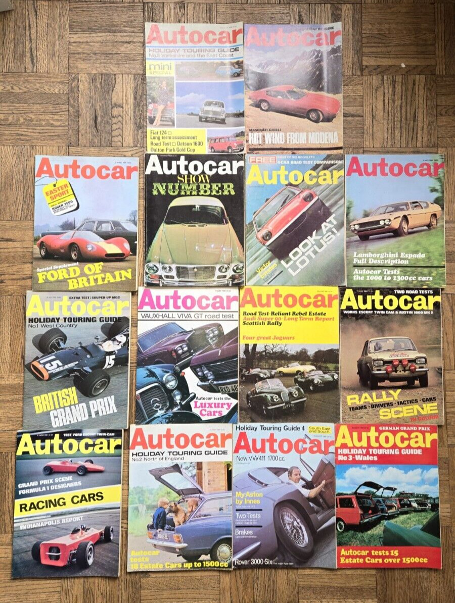 Vintsge 1968 Lot of Autocar Magazines - Great Advertisements And Photos