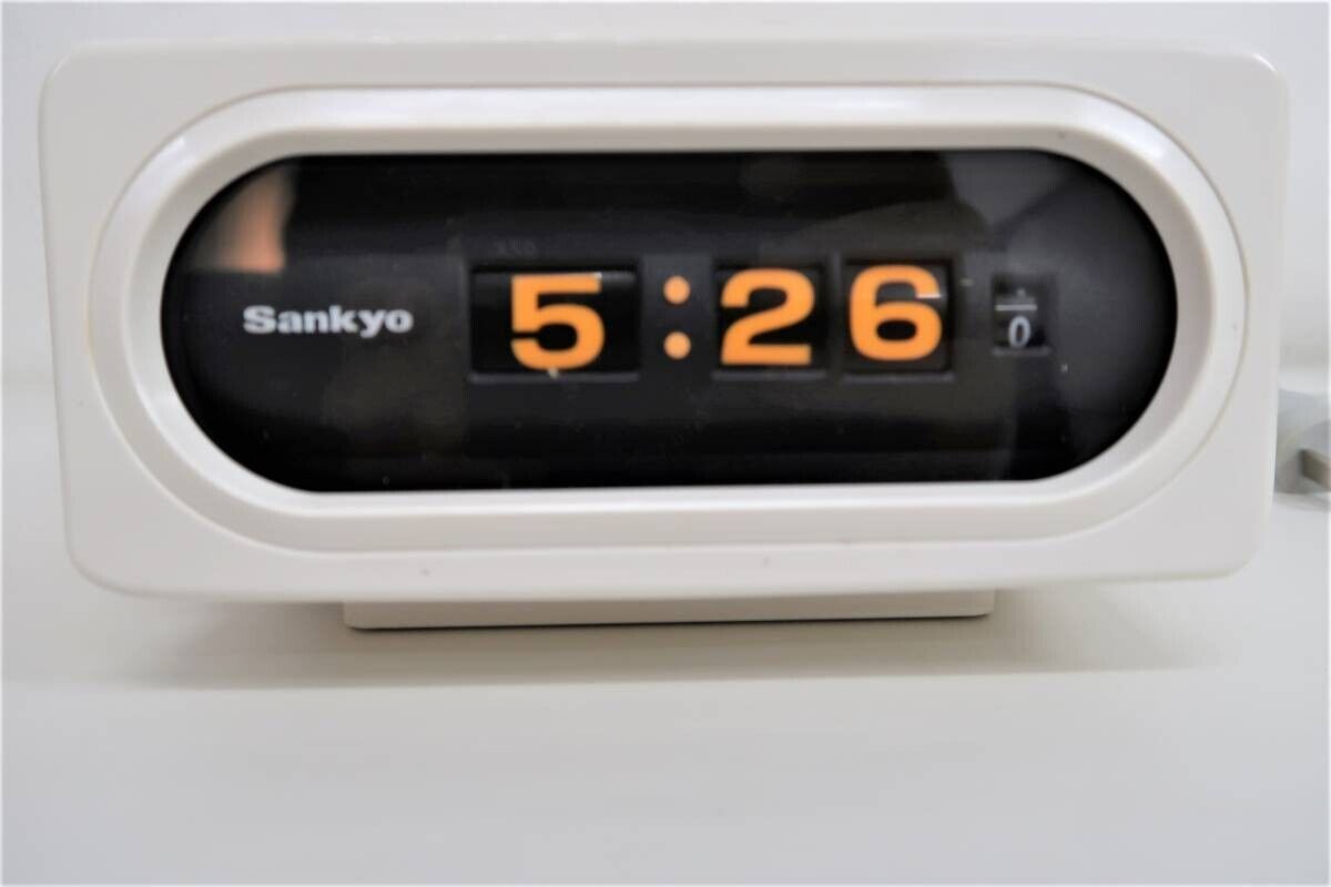 Sankyo Flip Flap Alarm Clock DT-601 Vintage Space Age 1970s from japan