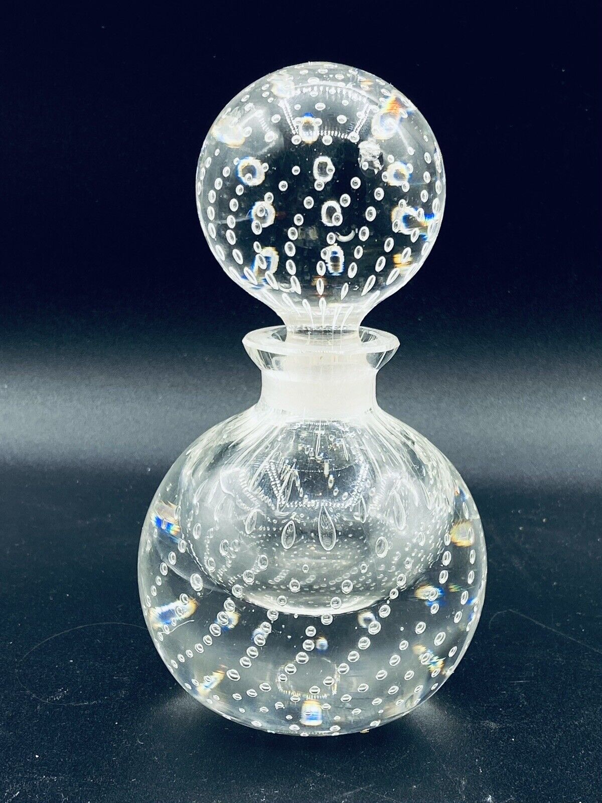 Gunderson Pairpoint Art Glass Perfume Bottle Large Stopper READ