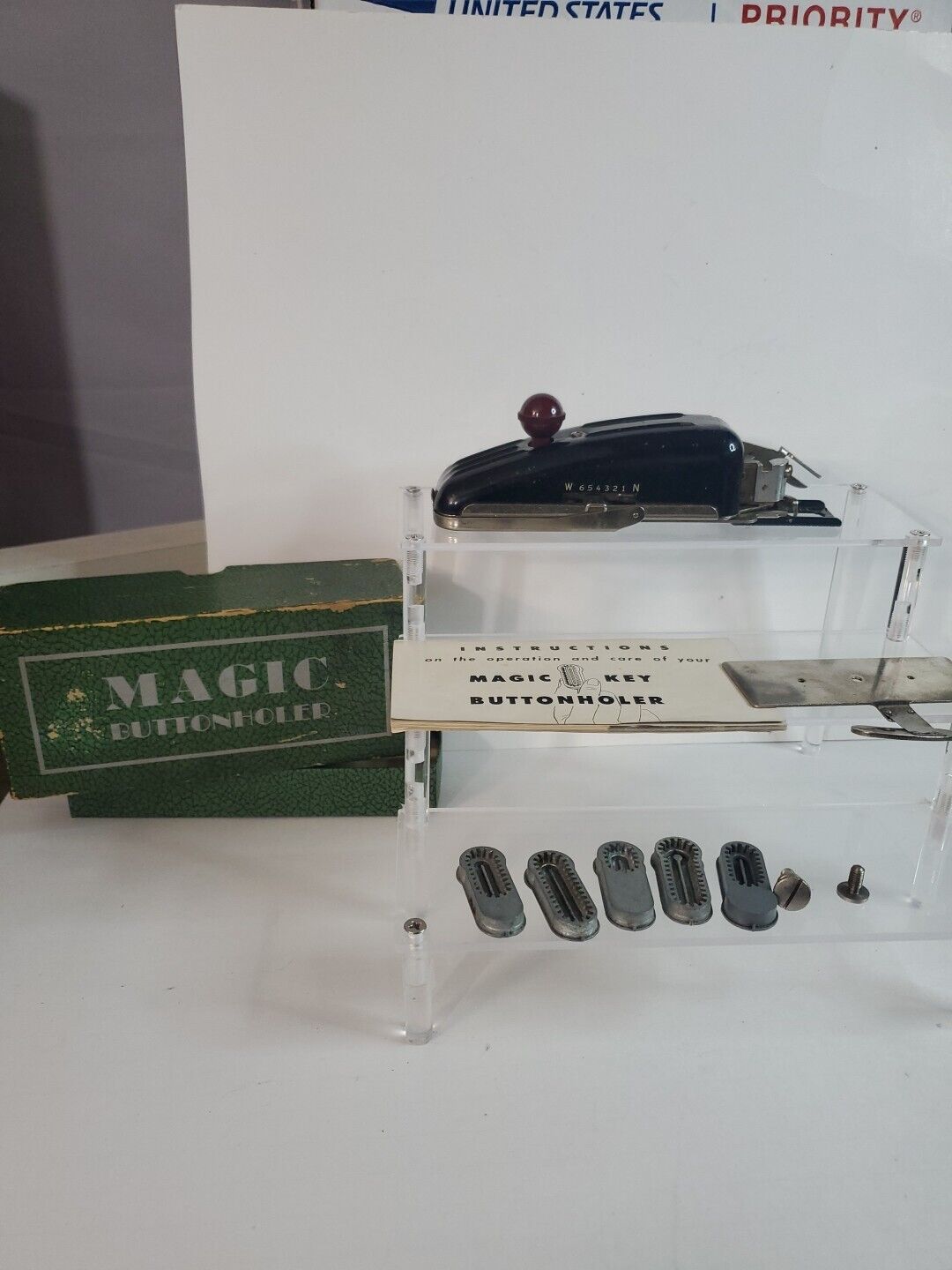 Vintage Magic Buttonholer Singer Sewing machine attachments Complete